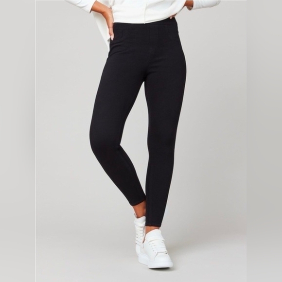 SPANX Pants - SPANX Jean-ish Ankle Leggings Tummy Shaping Soft Knit Black #20018R Womens Small